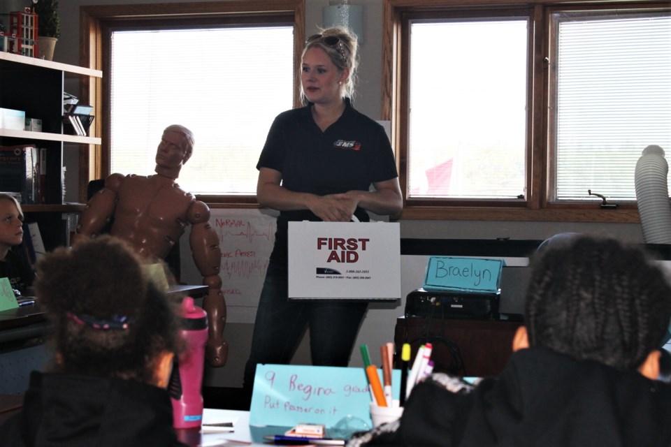 This is the third first aid course for kids offered by the Moose Jaw EMS and the Red Cross, and the largest group of participants yet.