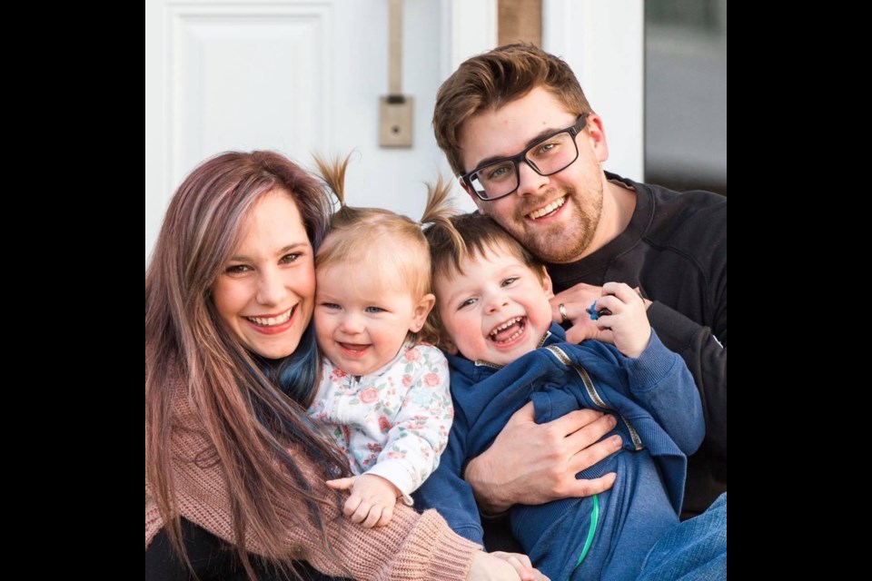 The Goodwin family, including mom Chelsey, daughter Molly, son Elliot, and husband Broc. Photo courtesy the Goodwins