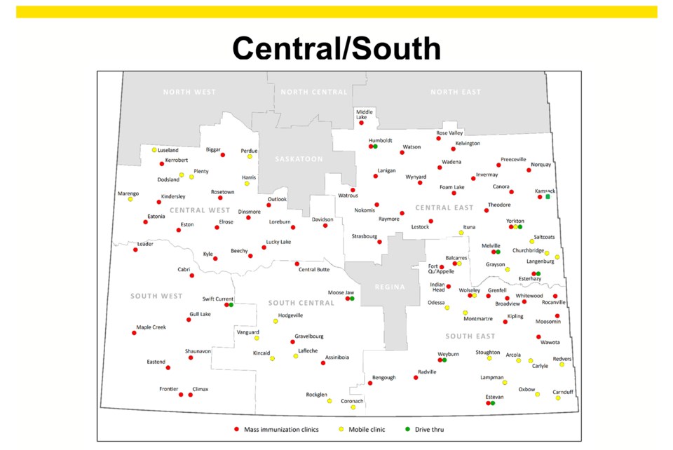 Vaccination clinic map