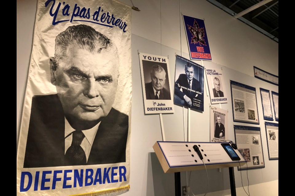 Political posters and memorabilia from when John Diefenbaker campaigned to be prime minister. Photo by Jason G. Antonio 