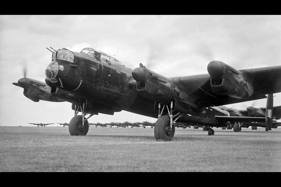 Canadian airmen flew in bombers such as the Lancaster during the Second World War. This is an example of the plane that Moose Jaw-area pilot Harold Allan Hannah flew during the war. Photo courtesy the Legion