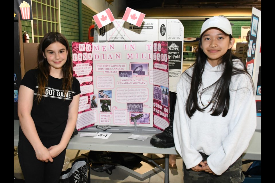 Caleigh Craig and Kaszandra Gutib focused on women's contributions in the Canadian military. Photo by Jason G. Antonio