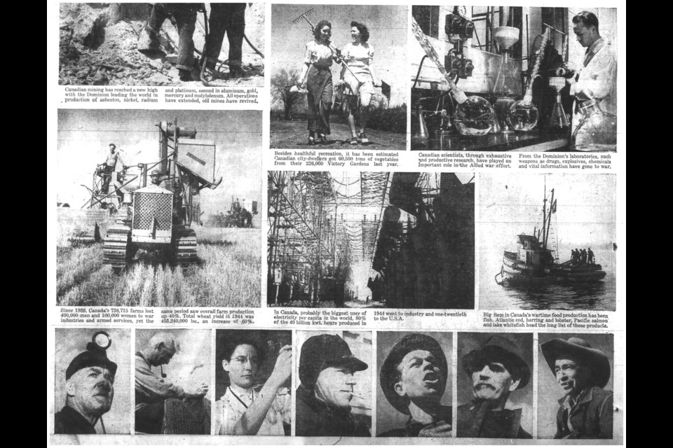 A page from the special edition of the Times-Herald newspaper from May 8, 1945, Victory in Europe Day (VE-Day). Photo courtesy Moose Jaw Public Library archives