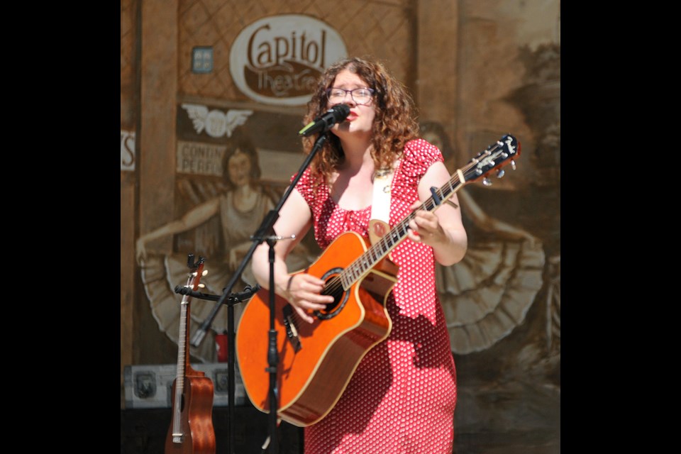 Moose Jaw’s Annie MacLeod performs after singing O’Canada to open the Canada Day activities in Crescent Park.