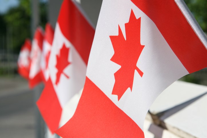 canada day row of flags