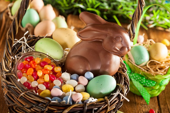easter candy in basket getty images