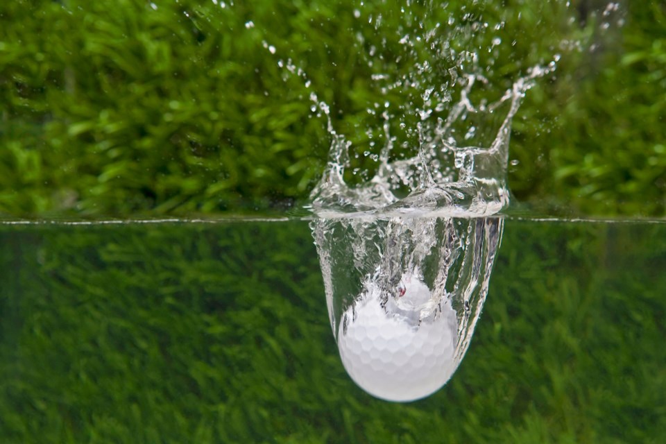 golf ball in lake