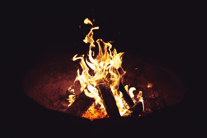 outdoors campfire nighttime