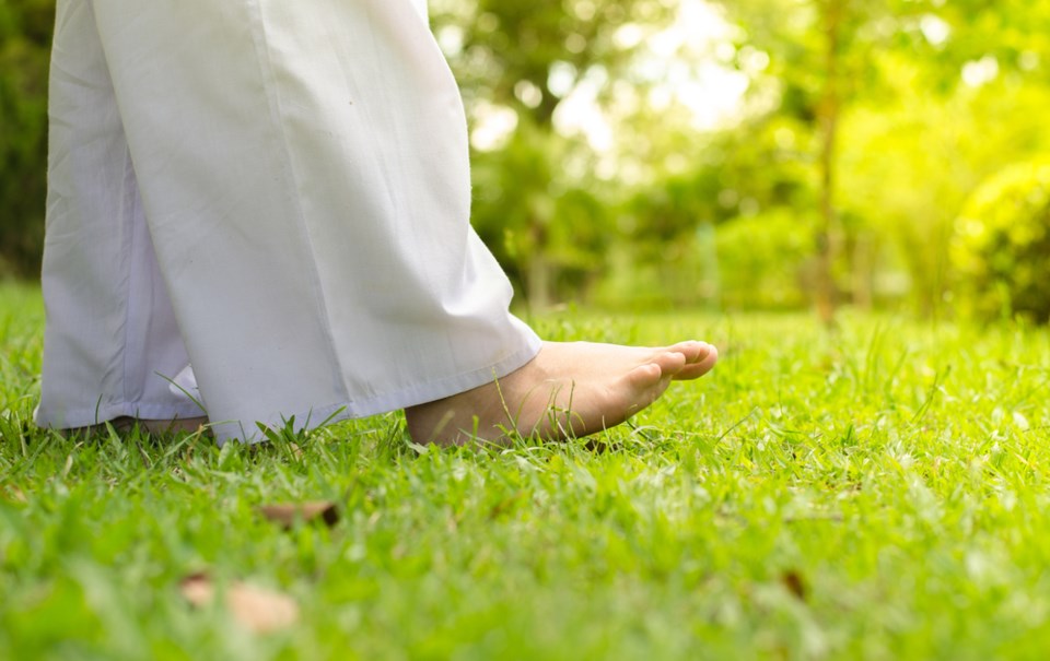 walking on grass