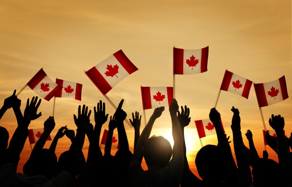 waving canadian flag shutterstock