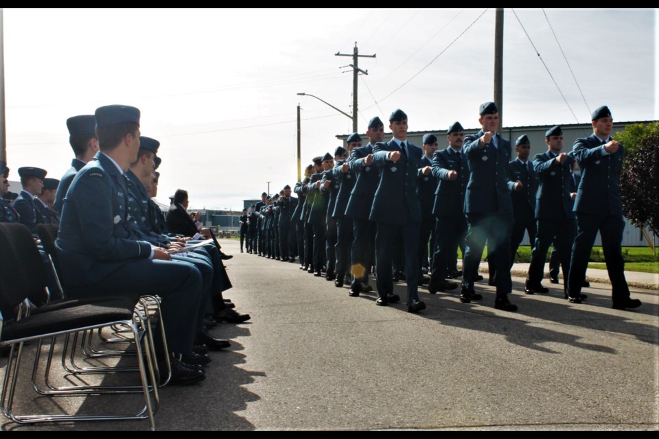 Member of 15 Wing and the #40 Snowbird Royal Canadian Air Cadet Squadron on parade for the 79th anniversary of the Battle of Britain. 