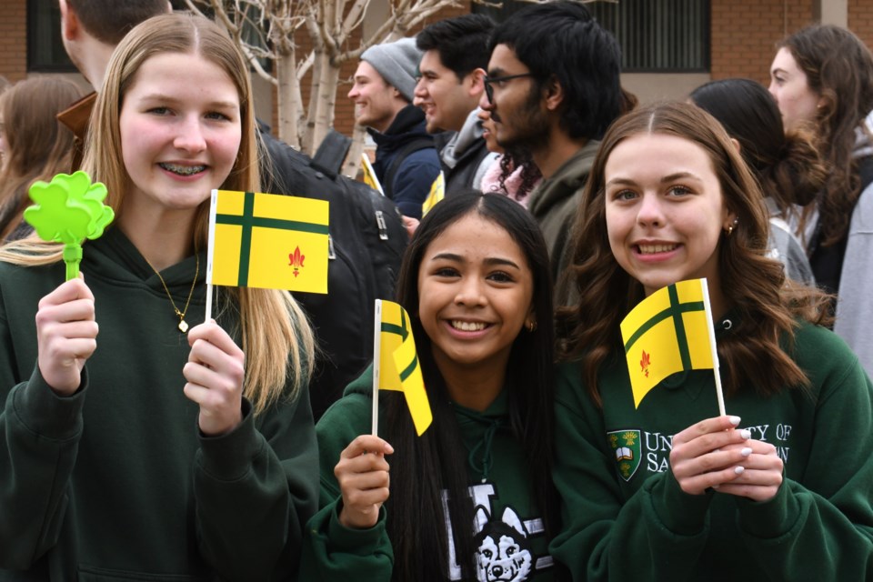 Photos from the 2025 "Tintamarre" parade held by Moose Jaw's francophone community in downtown Moose Jaw on March 26.