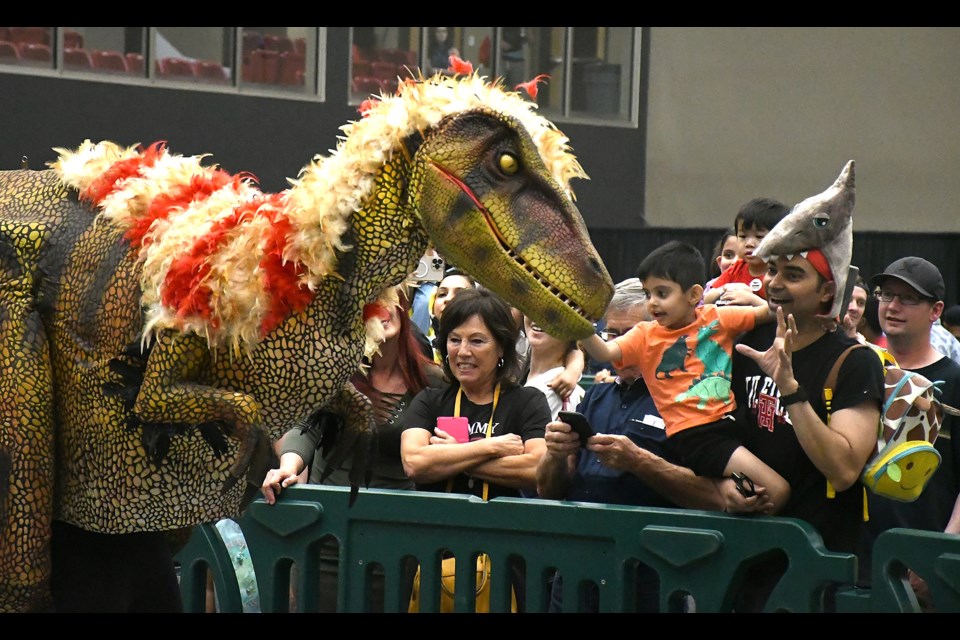 The Raptor Training Experience drew huge and enthusiastic crowds all day -- and the critter was so well trained it even posed for pictures!
