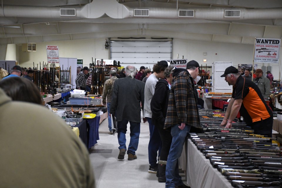 A look inside the SSWA gun show at the Moose Jaw Exhibition Grounds.