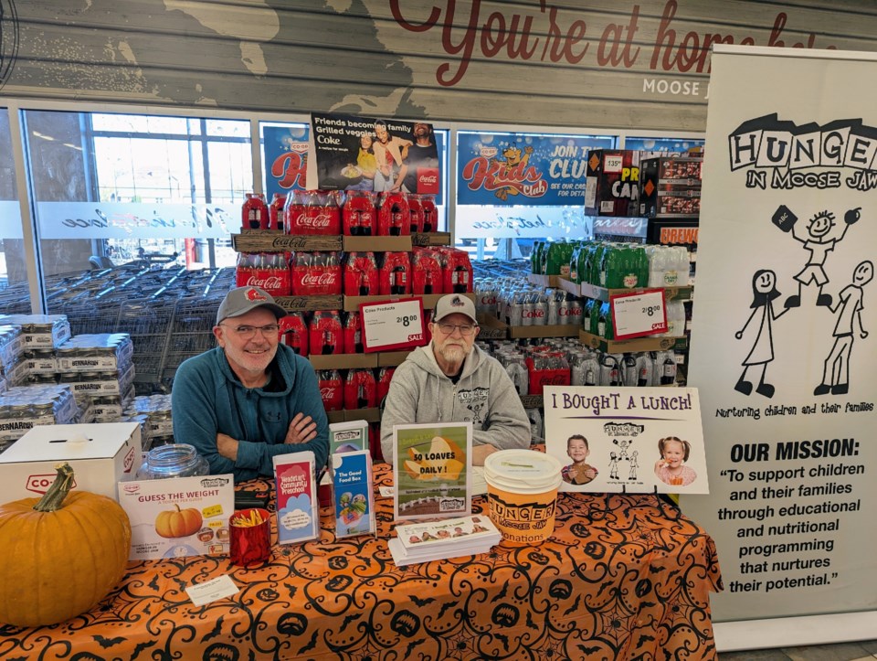 hunger-in-moose-jaw-board-member-pat-curtis-and-board-chair-brad-leidal-during-the-oct-10-kick-off-event
