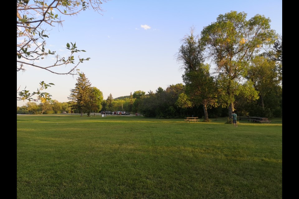 Looking back from the first hole on Maple Vale’s disc golf course
