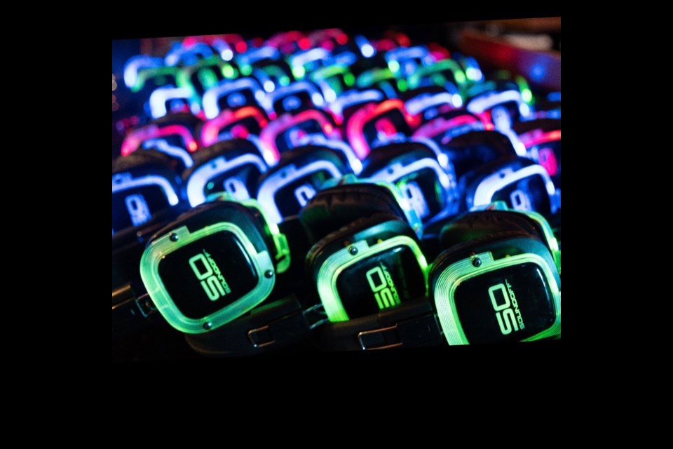 The headphones used at the silent disco concert