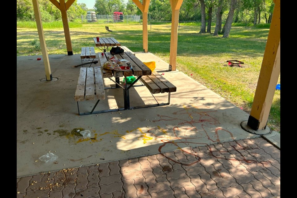 Litter, food scraps, and beverage containers were scattered across the Connor Park pavilion on the morning of June 17, prompting cleanup efforts and an earlier gate closure. The Wakamow Valley Authority described it as the worst mess seen so far this year.