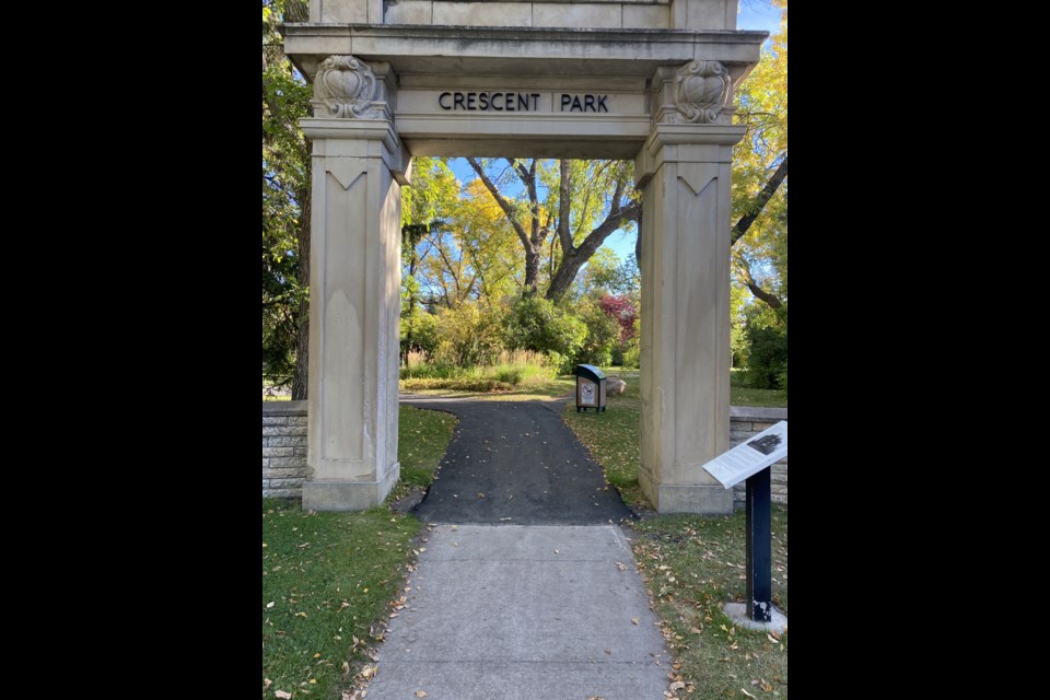The entrance to Crescent Park from Langdon Crescent. Photo courtesy city hall