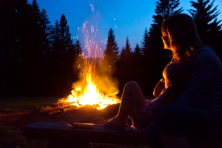 nighttime campfire parks