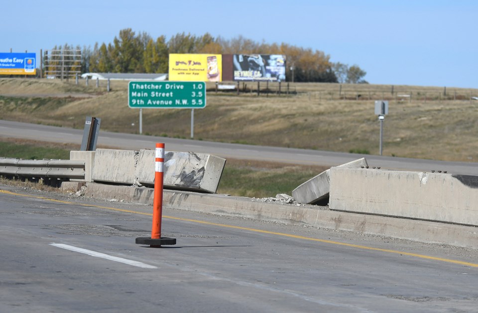 Semi rollover damage