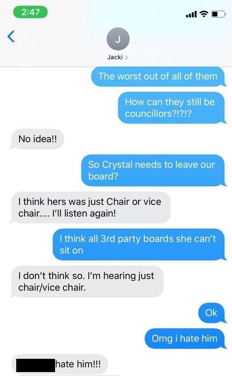 lheureux text hate him