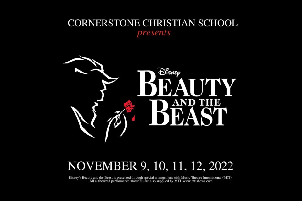 Cornerstone Christian School Beauty and the Beast is performing at the Mae Wilson Theatre on Nov. 9-12