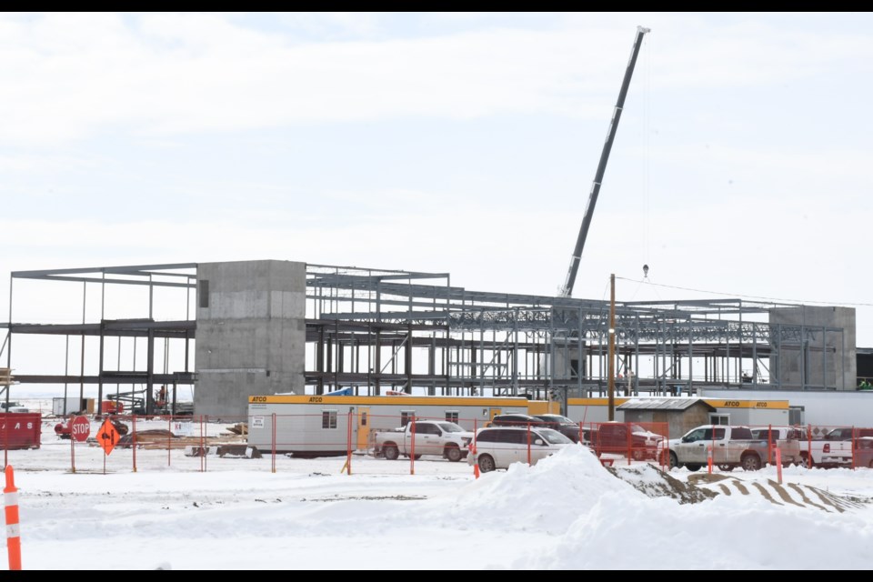 One view of the joint-use school under construction. Photo by Jason G. Antonio