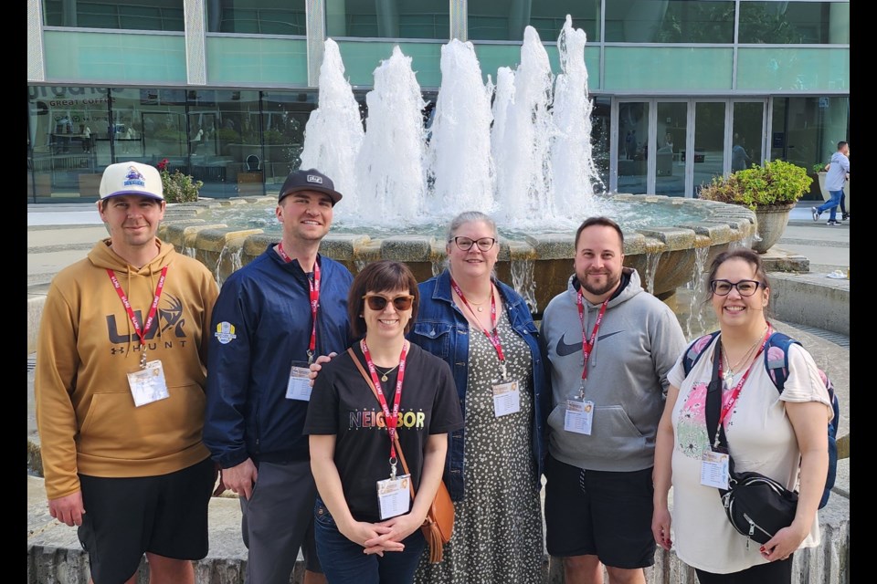 The six educators — dubbed the "Anaheim Angels" because of the location of the conference — from Holy Trinity Catholic School Division who attended the LA Congress include, in no particular order, Chantelle Burch, Lisa Busta, Monique Byers, Carter Davis, Jason Fisher and Casey Yeomans. Photo submitted  