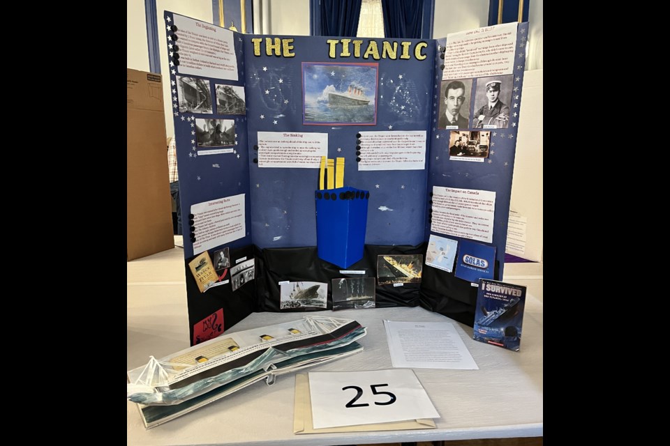 Sawyer Chubey's project about the Titanic. Photo submitted