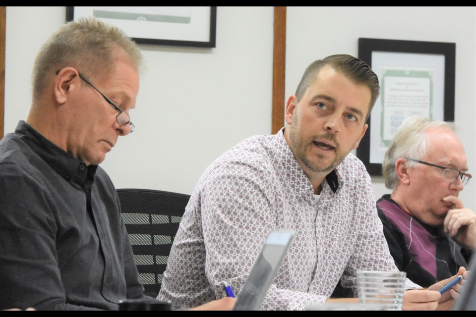 Tim McLeod (centre), now a former trustee with Prairie South School Division, is running as the Sask. Party candidate in Moose Jaw North in the 2020 provincial election. File photo 