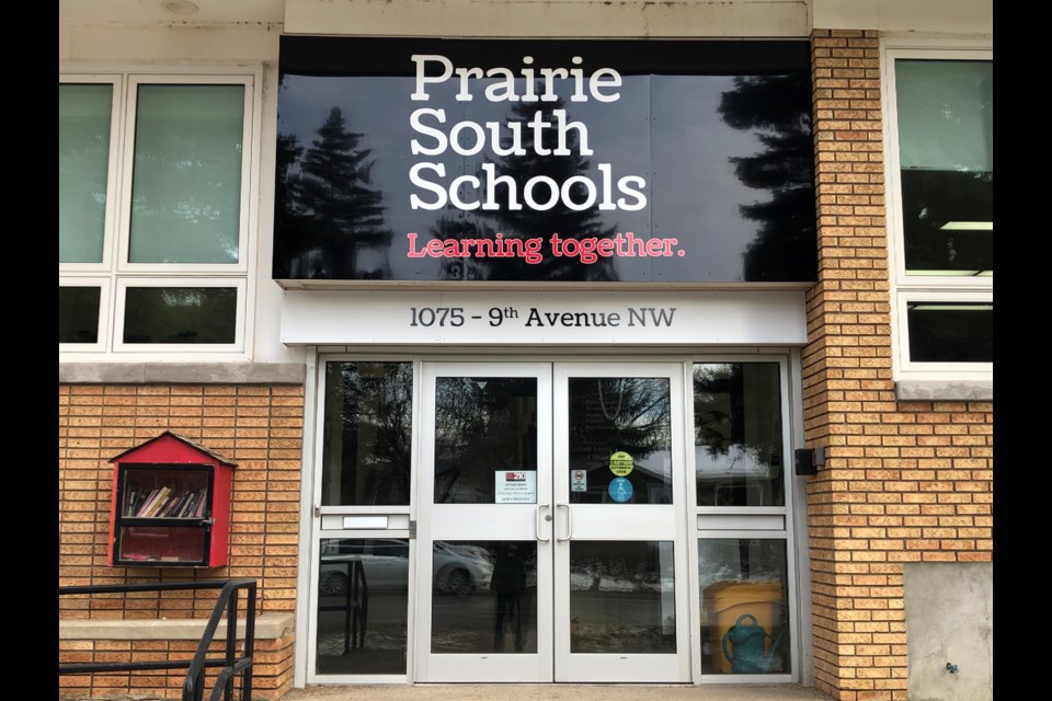 Prairie South School Division board office on Ninth Avenue Northwest. Photo by Jason G. Antonio