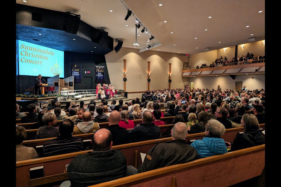 Alliance Church's worship hall was filled almost to capacity for the Sunningdale Elementary School's Christmas Concert