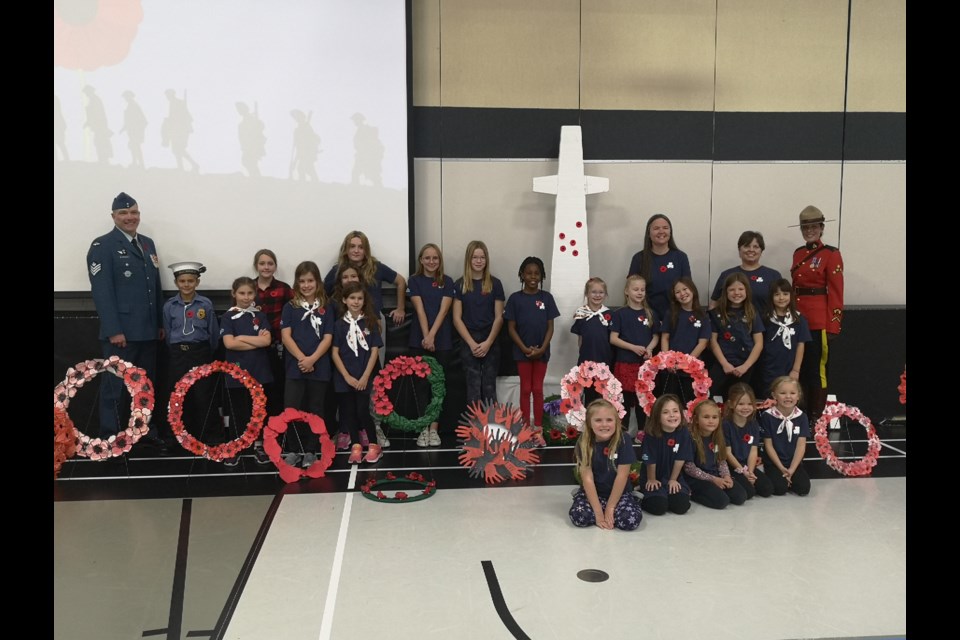 Members of the Girl Guides of Canada attended the Nov. 9 ceremony. 