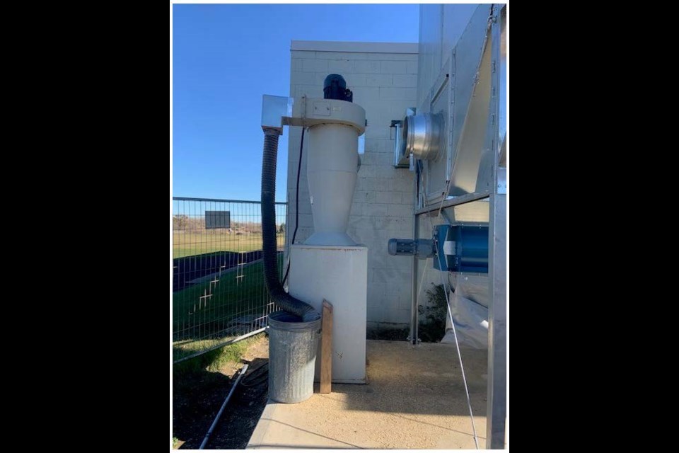 Renovations at Vanier Collegiate upgraded the school's dust collection system near the industrial arts lab. Photo courtesy Holy Trinity Catholic School Division