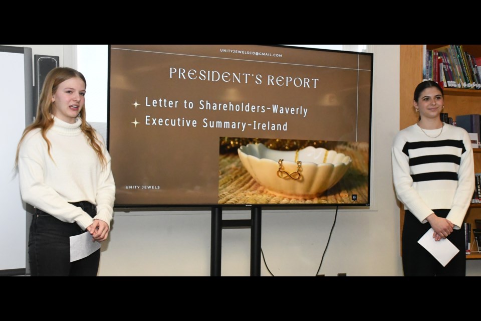 Co-presidents Ireland Guillaume and Waverley Demassi give their report. Photo by Jason G. Antonio