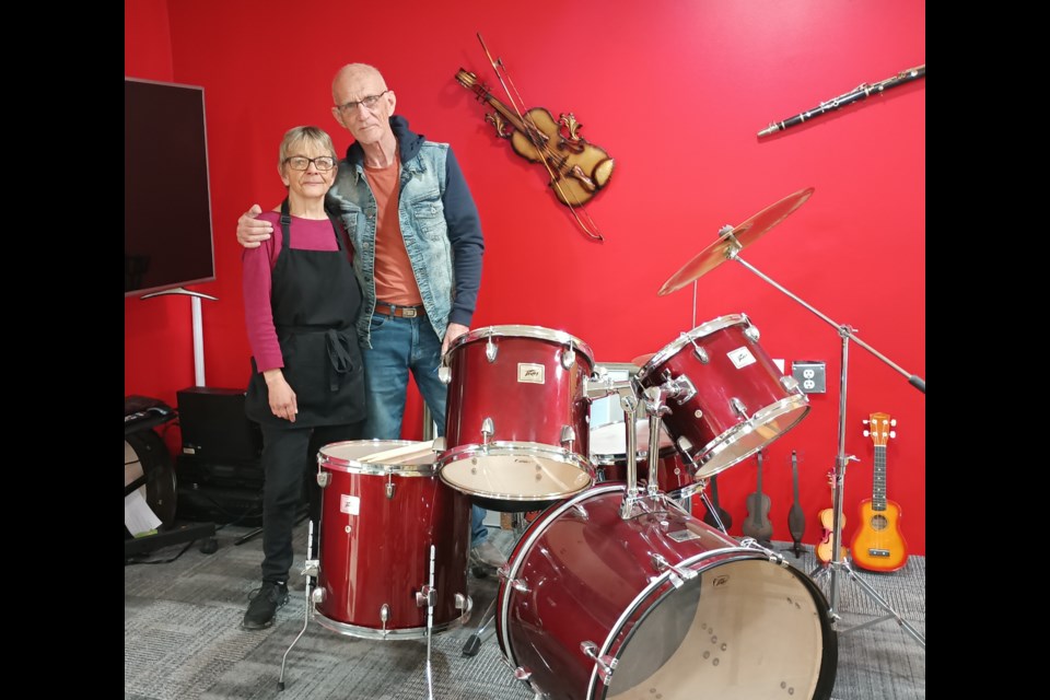 Terry Bittles (right) and his wife run the Pit Stop Diner in Mortlach.