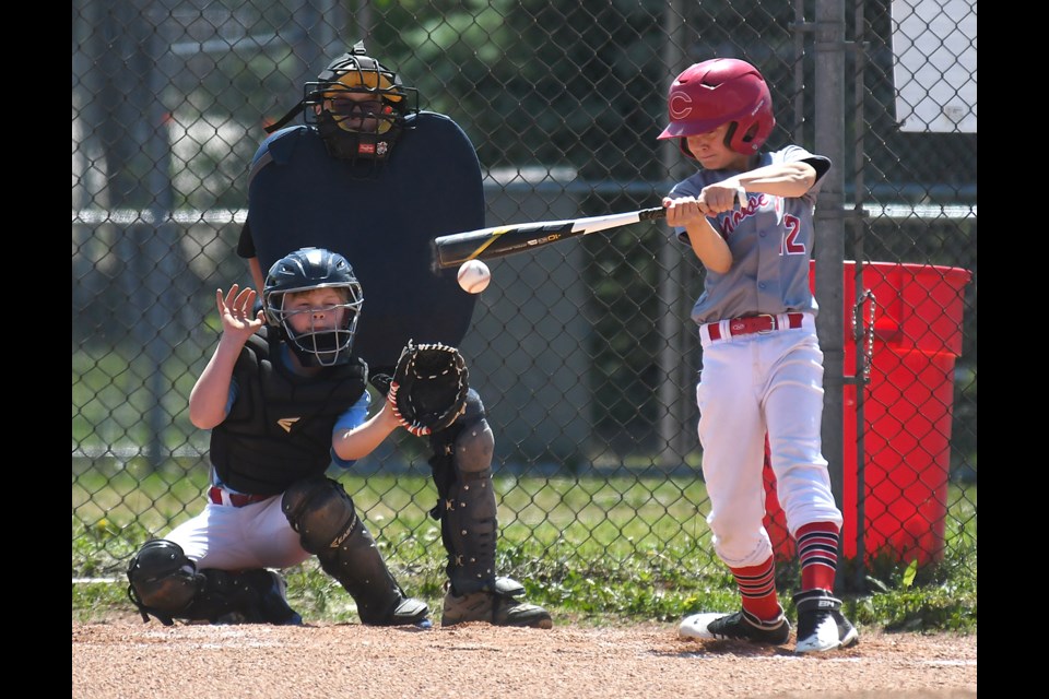 Action from the opening game Saturday between the Moose Jaw Canucks and Regina Expos