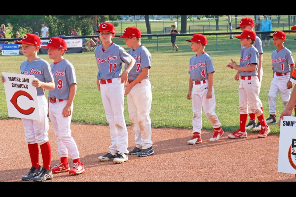 The team lined up for the opening ceremonies.