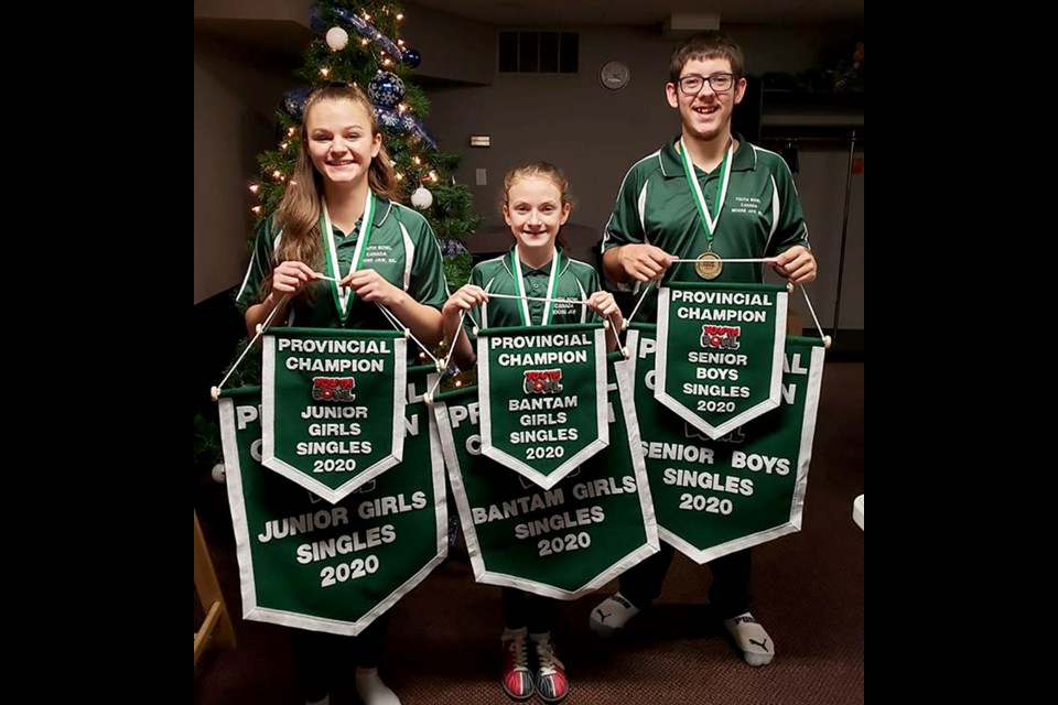 Cassia Montgomery, Calissta McCubbing and Jackson Leroy all won their respective Youth Bowl Canada provincial championships over the weekend.