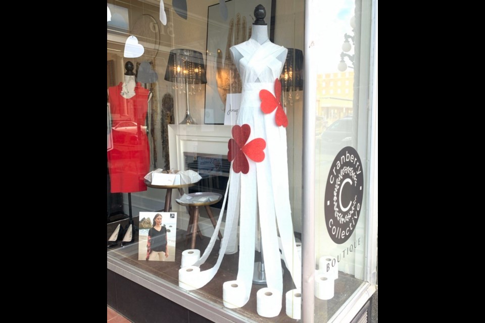 Cranberry Collective created a dress out of 12 toilet paper rolls. Photo courtesy Christine Keck