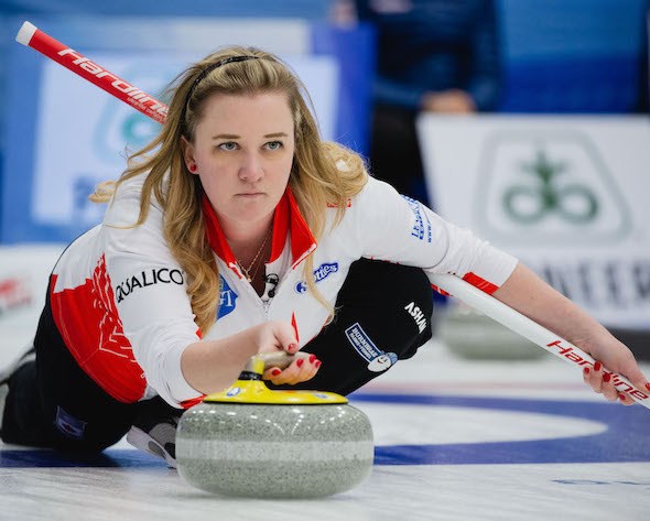 Chelsea Carey will act as Team Canada at the 2020 Scotties Tournament of Hearts in Moose Jaw. World Curling Federation/Céline Stucki photo.