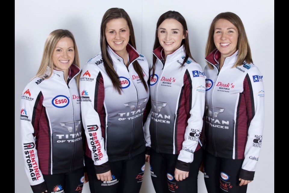Team Alberta's Laura Walker, Kate Cameron, Taylor McDonald, Nadine Scotland