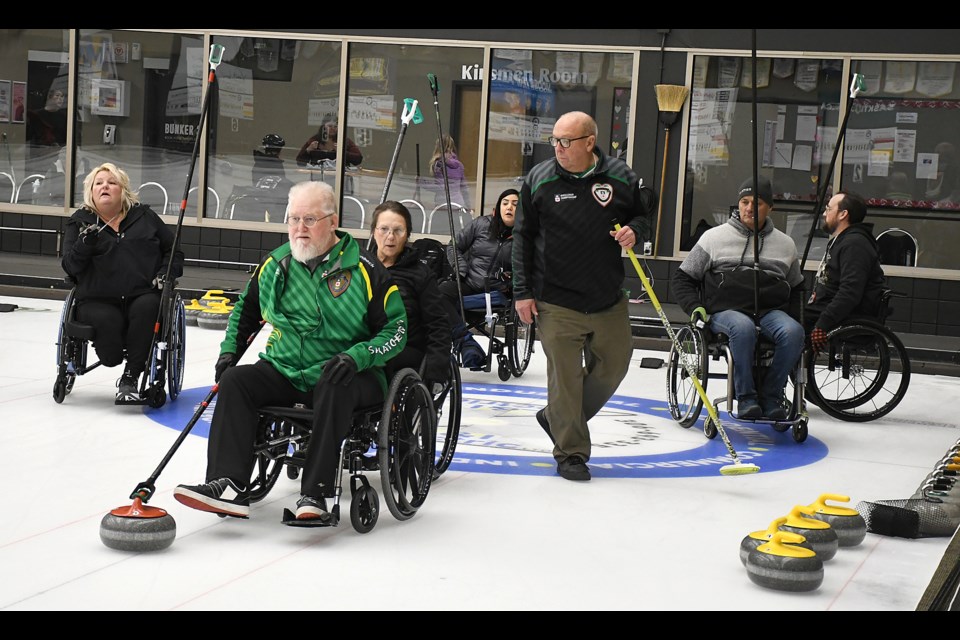 Team Saskatchewan’s entries for the upcoming Canadian Wheelchair Curling Championship were on the ice for practice on Sunday afternoon.