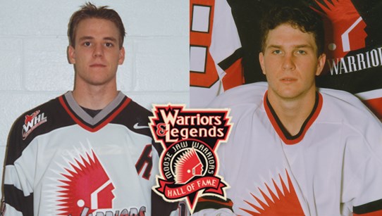 Harlan Anderson (left), Chris Armstrong (right) and Lorne Humphries were recently announced as the newest members of the Warriors and Legends Hall of Fame.