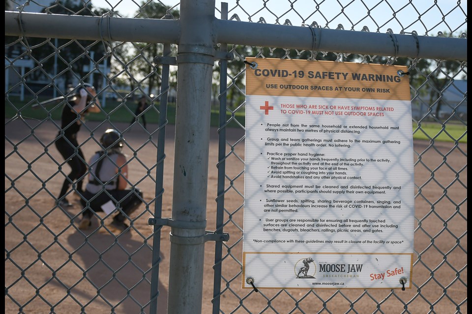 The City of Moose Jaw has signs up all around the fastball diamonds at Optimist Park.