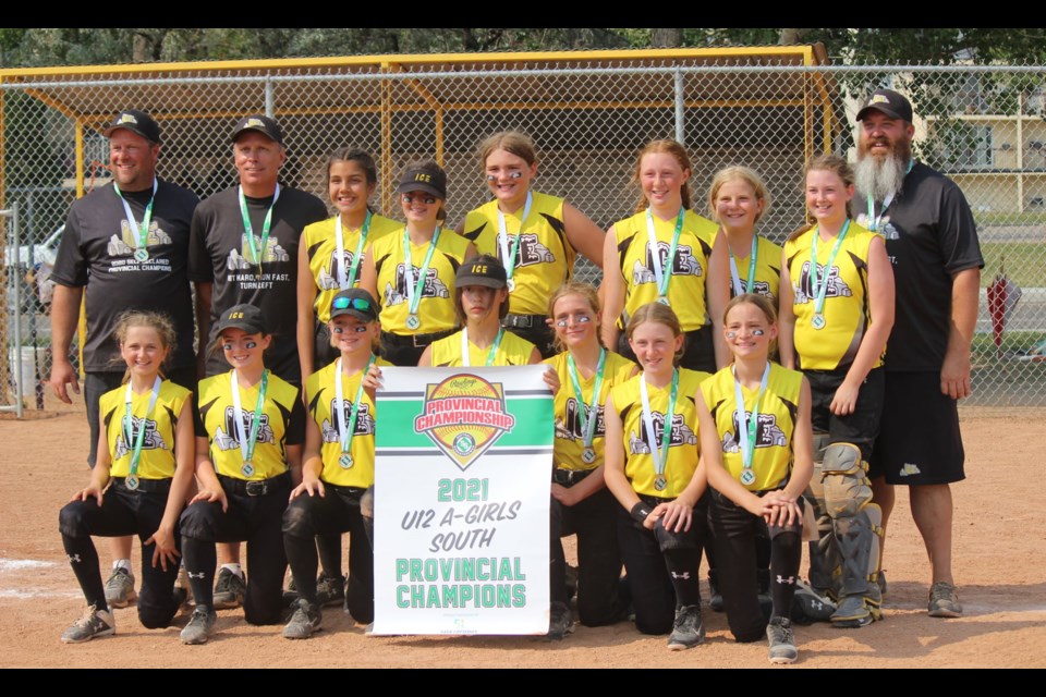 The Moose Jaw Ice won the Softball Sask U12 A provincial South championship this past weekend.
