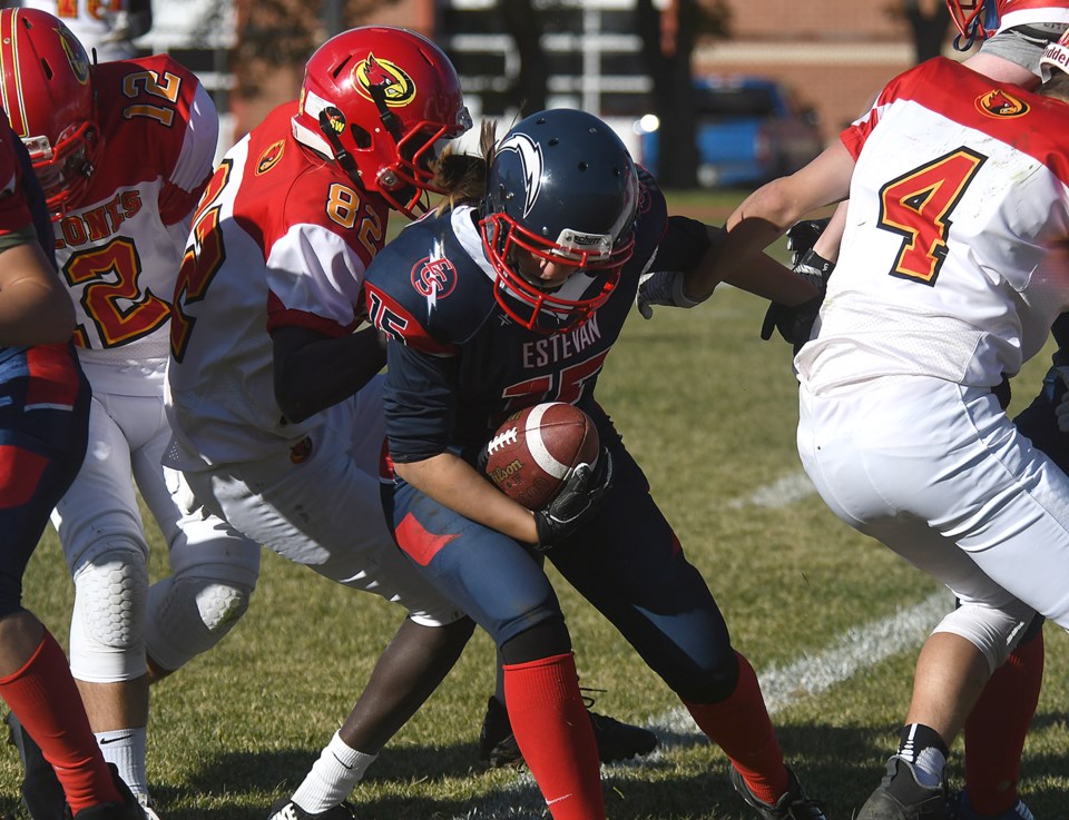 Central Estevan football Heleta return