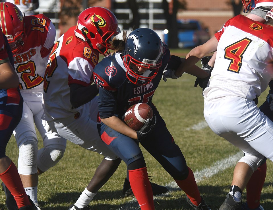 Central Estevan football Heleta return