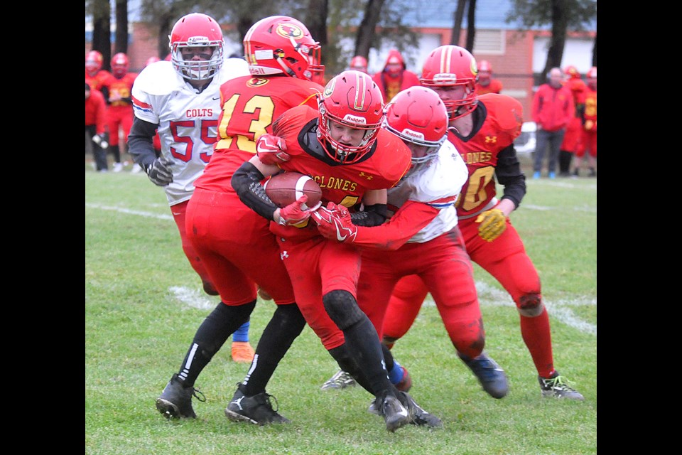 The Central Cyclones picked up a 35-30 win over the Swift Current Colts on Saturday. File photo